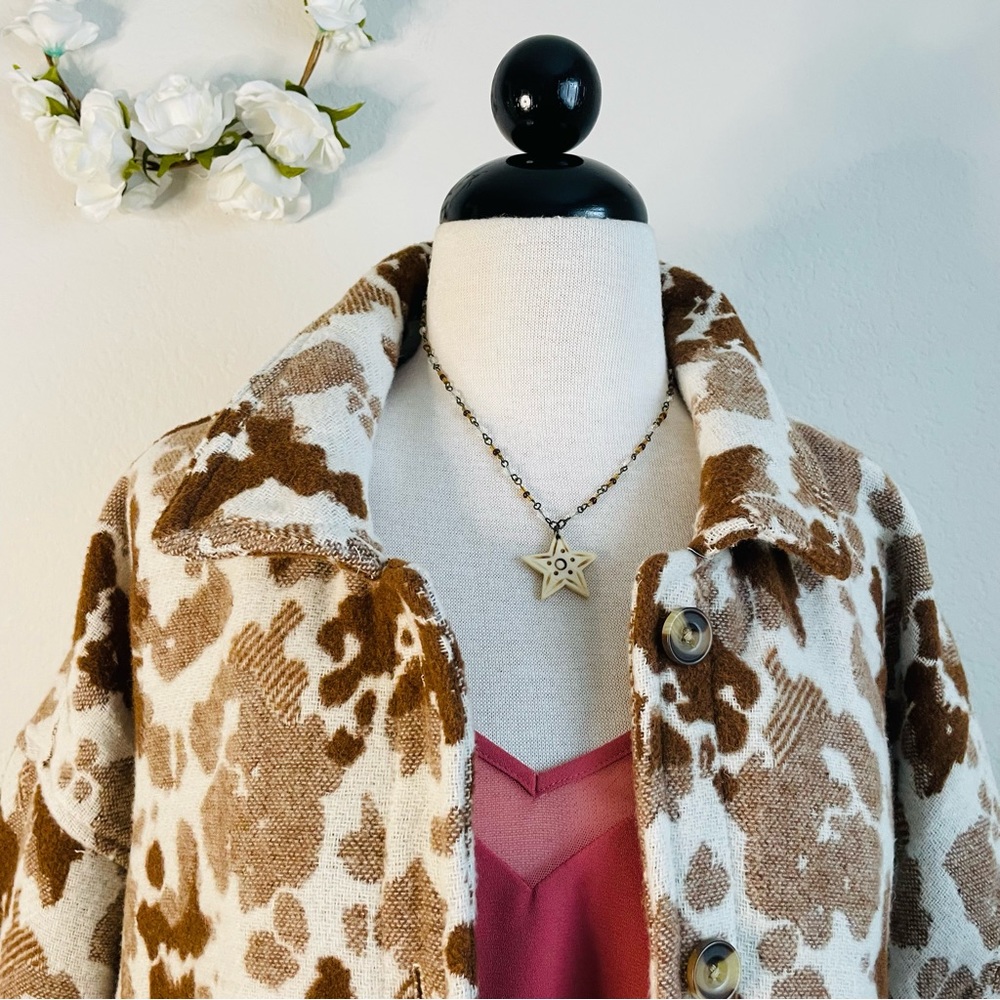 Sonoma Animal Print Collared Wool Jacket - Picture 2 of 10